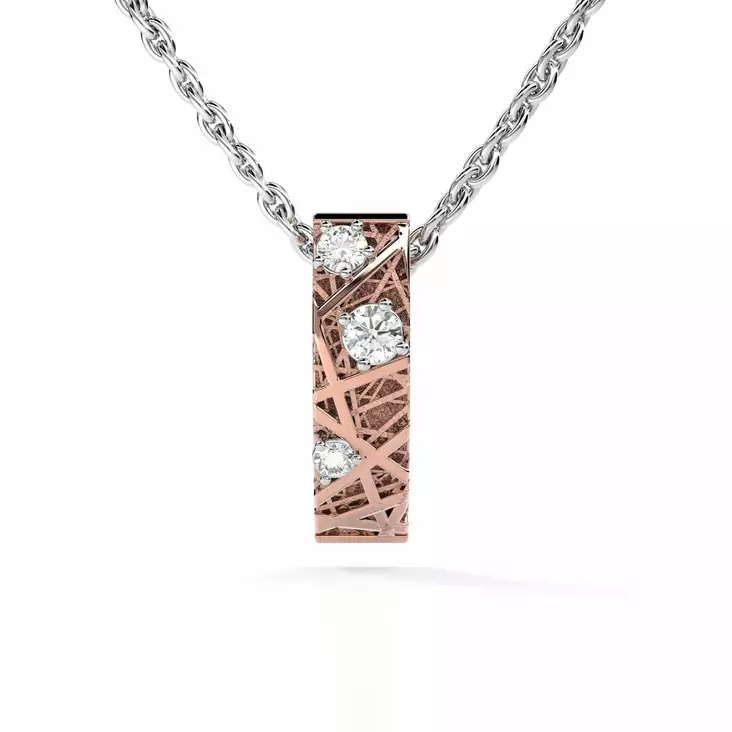 Festive Timanttiriipus Routa 3 mm 0,04 ct Punakulta 14K - Timanttikorut - 14-626-004R-PK - 1