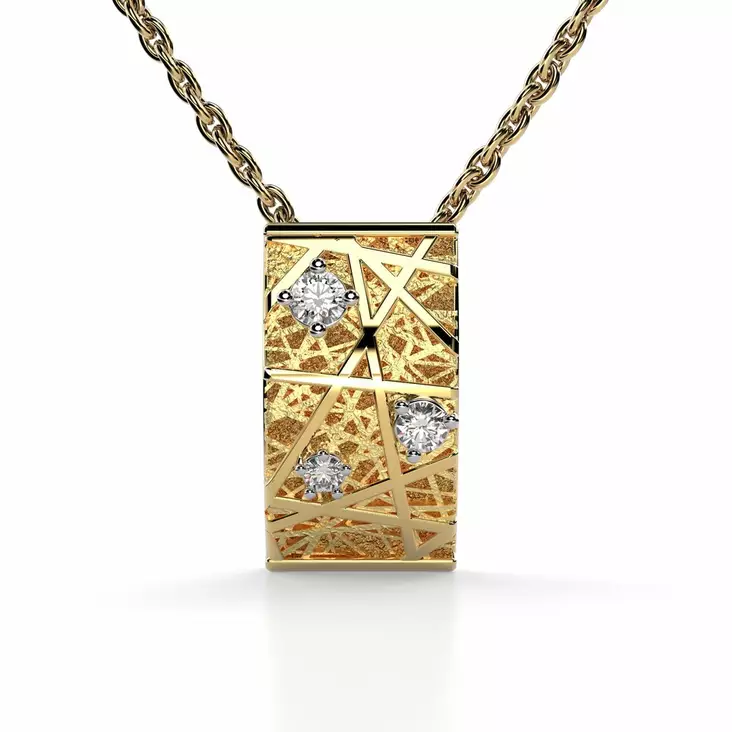 Festive Timanttiriipus Routa 6 mm 0,05 ct Keltakulta 14K - Timanttikorut - 14-623-005R-KK - 1