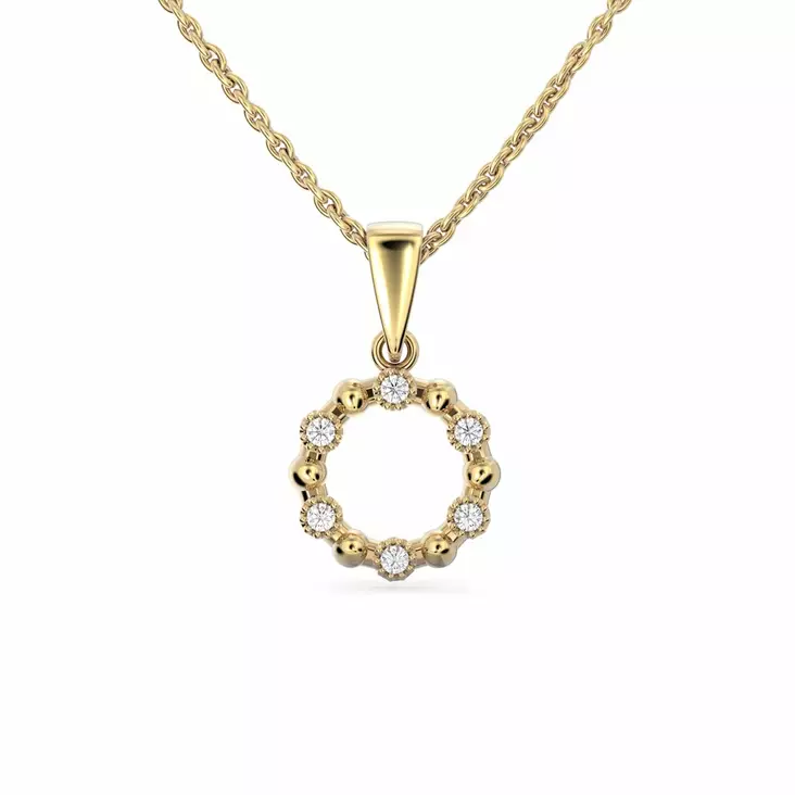 Festive Timanttiriipus Venus 0,06 ct Keltakulta 14K - Timanttikorut - 14-618-006R-KK - 1
