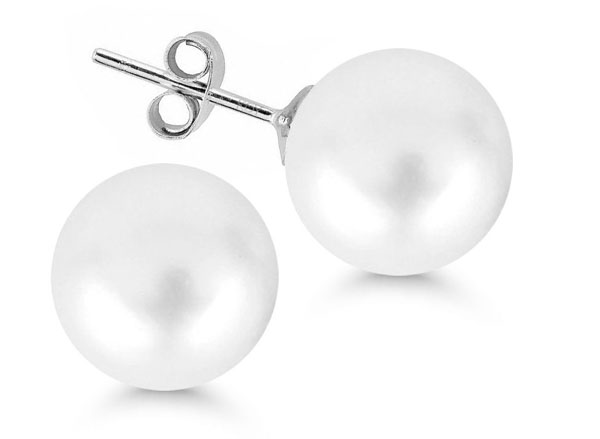 Hopeakorvakorut synteettinen helmi 12 mm - Hopeakorut - SYP-12MM-VALK - 1