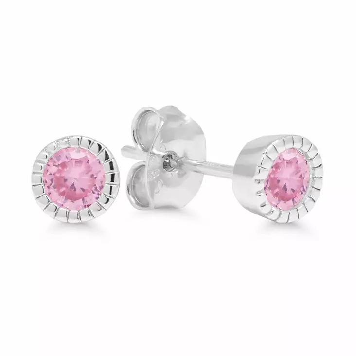 Korutuote Hopekorvakorut Pinkki Zirkonia E-1528pink - Hopeakorut - E-1528pink - 1