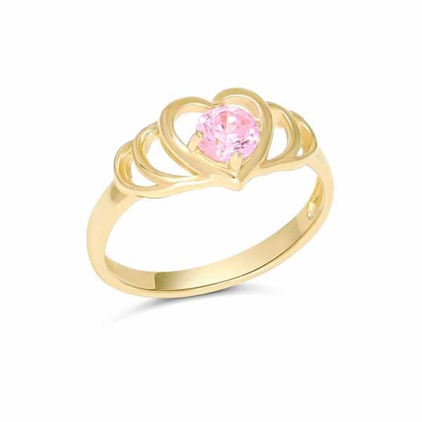 Kultainen kastesormus sydän BR-1292pink - Kultakorut - BR-1292pink - 1