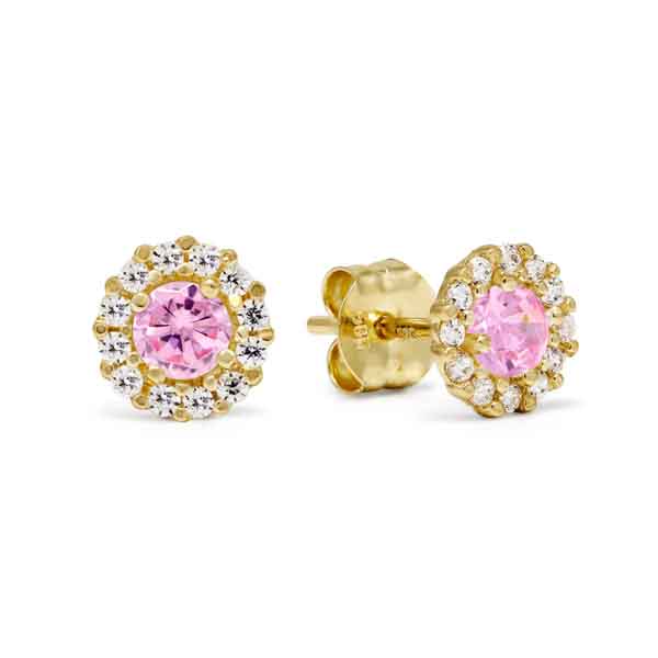 Kultakorvakorut pinkki zirkonia K-E36282pink - Kultakorut - K-E36282pink - 1