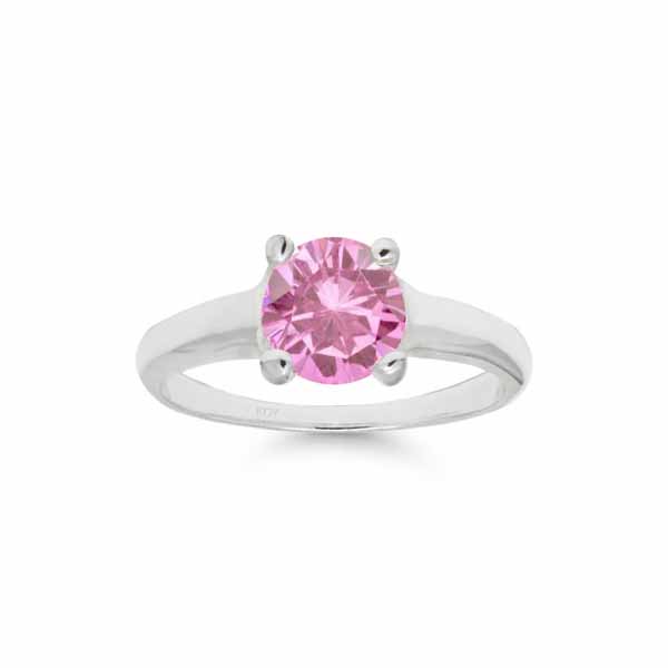 Hopeakastesormus Pinkki Zirkoni 130363pink - Kastesormukset - 130363PINK - 1