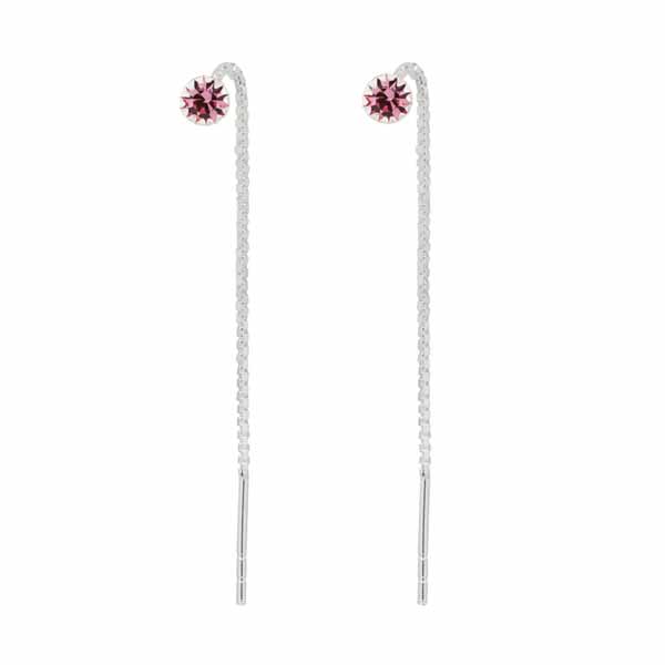 Ketjukorvakorut vaaleanpunainen zirkonia E-13708Zpink - Hopeakorut - E-13708Zpink - 1