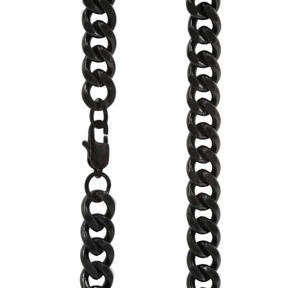 Miesten panssariketju, musta, teräs 10 mm - Teräskorut - HMT10-50BL - 1