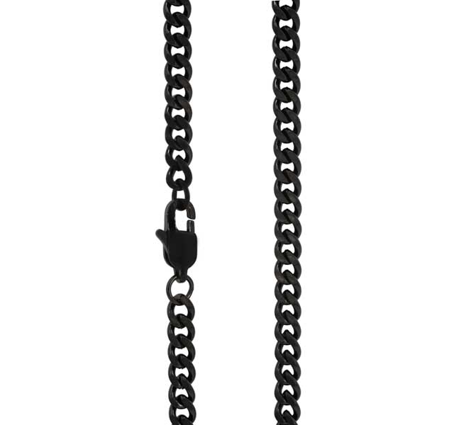 Miesten panssariketju, musta, teräs 4 mm - Teräskorut - HMT4-45BL - 1