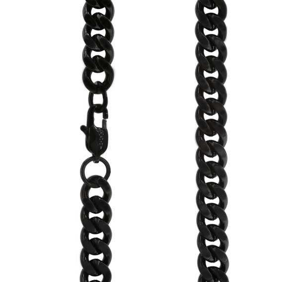 Miesten panssariketju, musta, teräs 8 mm - Teräskorut - HMT8-45BL - 1