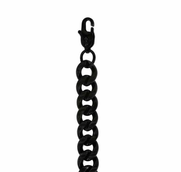 Miesten panssariranneketju, musta, 10 mm - Teräskorut - HMT10-20BL - 1