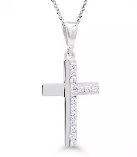 Beat of Love Hopeinen Ristiriipus Zirkoneilla - Hopeakorut - BOL-N1447Z-40-45cm - 1