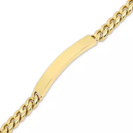 Kullattu teräspanssariranneketju laatalla - Teräskorut - SSB-8411-8GP-19cm - 1