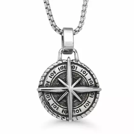 Miesten teräskaulakoru kompassi - Teräskorut - SSP-3059-50cm - 1