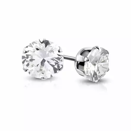 Teräskorvakorut Zirkonia 7mm - Teräskorut - SSE-1001Z-7mm - 1