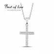 Beat of Love hopeinen ristiriipus zirkoneilla BOL-N0151Z - Hopeakorut - BOL-N0151Z-40-45cm - 1