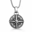 Miesten teräskaulakoru kompassi - Teräskorut - SSP-3059-50cm - 1