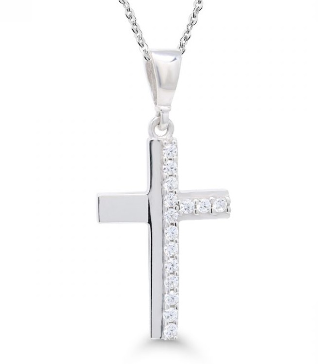 Beat of Love Hopeinen Ristiriipus Zirkoneilla - Hopeakorut - BOL-N1447Z-40-45cm - 1