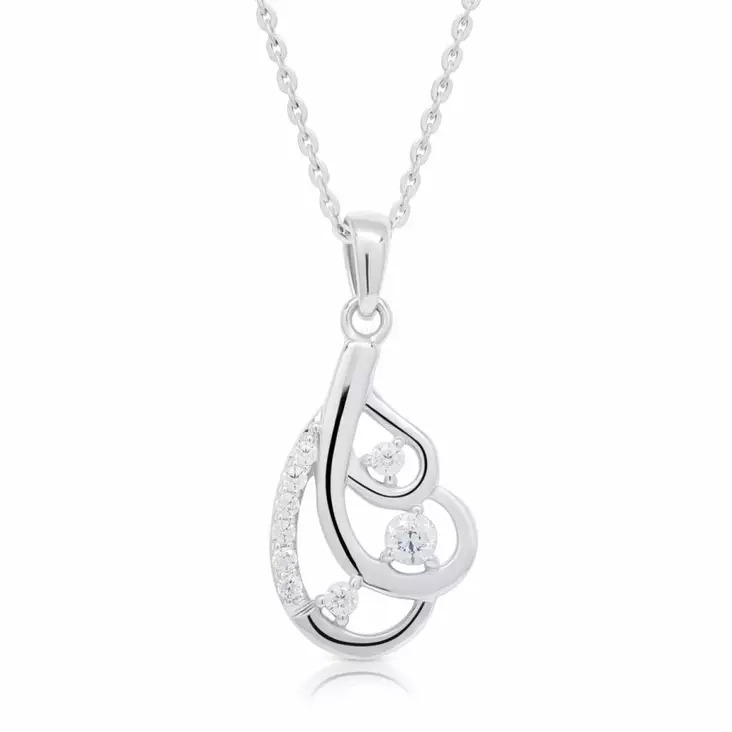 Beat of Love Lehti Zirkonia Riipus BOL-N2435Z/40-45cm - Hopeakorut - BOL-N2435Z-40-45cm - 1