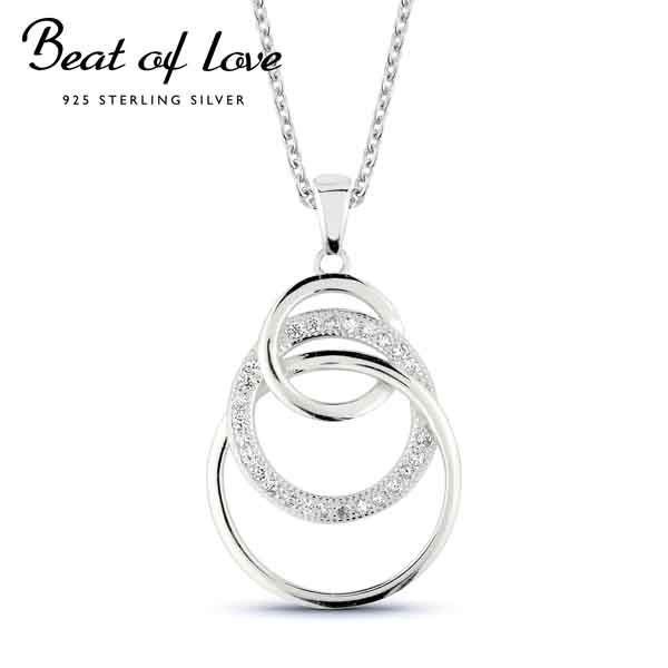 Beat of Love hopeariipus zirkoniakivillä BOL-N0147Z - Hopeakorut - BOL-N0147Z-40-45cm - 1