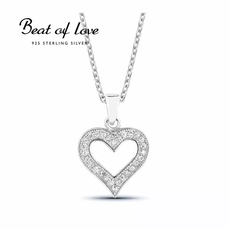 Beat of Love hopeinen sydänriipus BOL-N0015Z - Hopeakorut - BOL-N0015Z-40-45cm - 1
