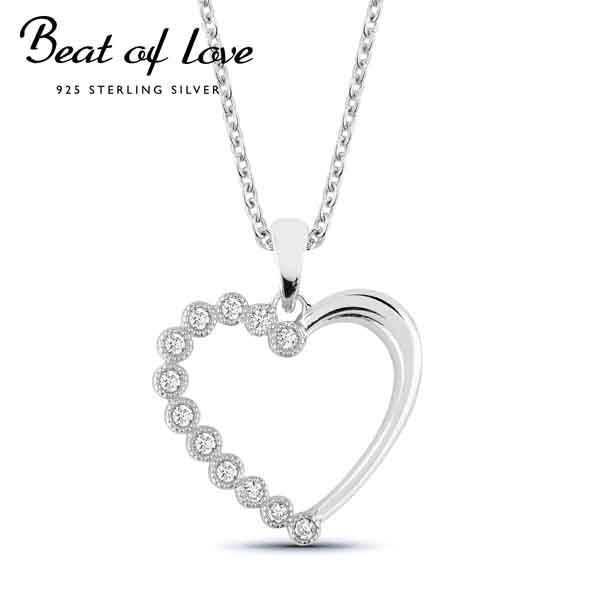 Beat of Love hopeinen sydänriipus BOL-N0278Z - Hopeakorut - BOL-N0278Z-40-45cm - 1