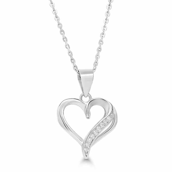 Hopeinen sydänriipus BOL-N2685Z - Hopeakorut - BOL-N2685Z40-45cm - 1