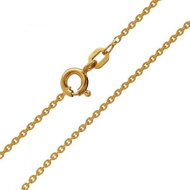 Kullattu ankkuriketju, hopea, 1,35 mm - Hopeakorut - CF35-GP-38cm - 1