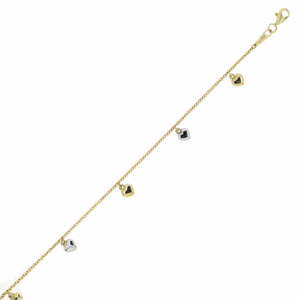 Kultainen nilkkaketju sydämillä A-200239YW - Kultakorut - A-200239YW-26CM - 1