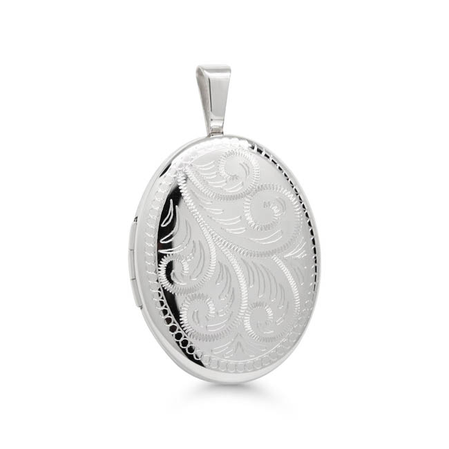 Medaljonki Hopea Ovaali Kaiverrus SPL-60306/20mm - Hopeakorut - SPL-60306-20MM - 1