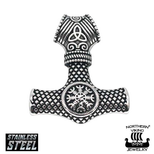 Northern Viking Jewelry Helm Of Awe NVJRS132 - Teräskorut - NVJRS132-55cm - 1