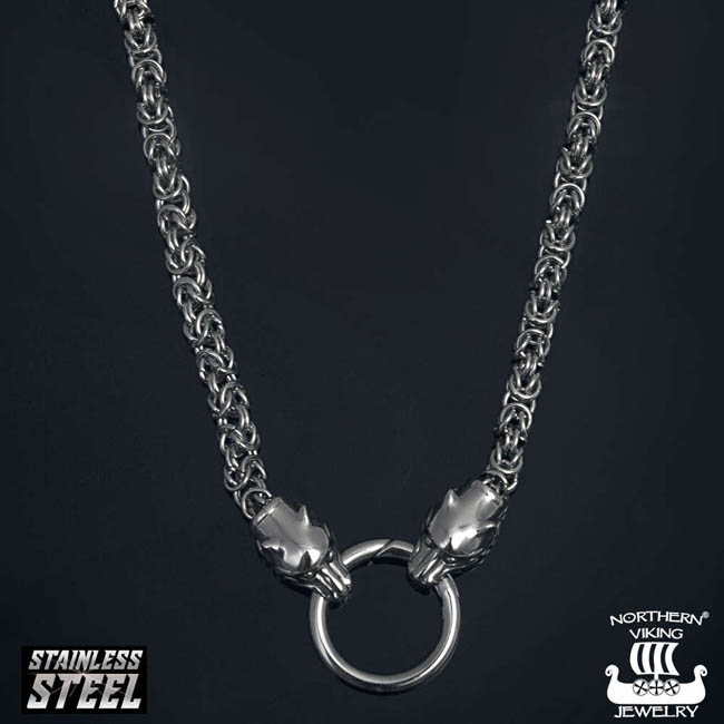 Northern Viking Jewelry Kuningasketju Sudenpäillä NVJKE003 - Teräskorut - NVJKE003-60cm - 1