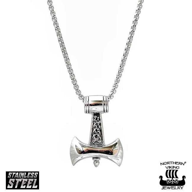 Northern Viking Jewelry Plain Celtic Thorin Vasara NVJRS053 - Teräskorut - NVJRS053-45cm - 1