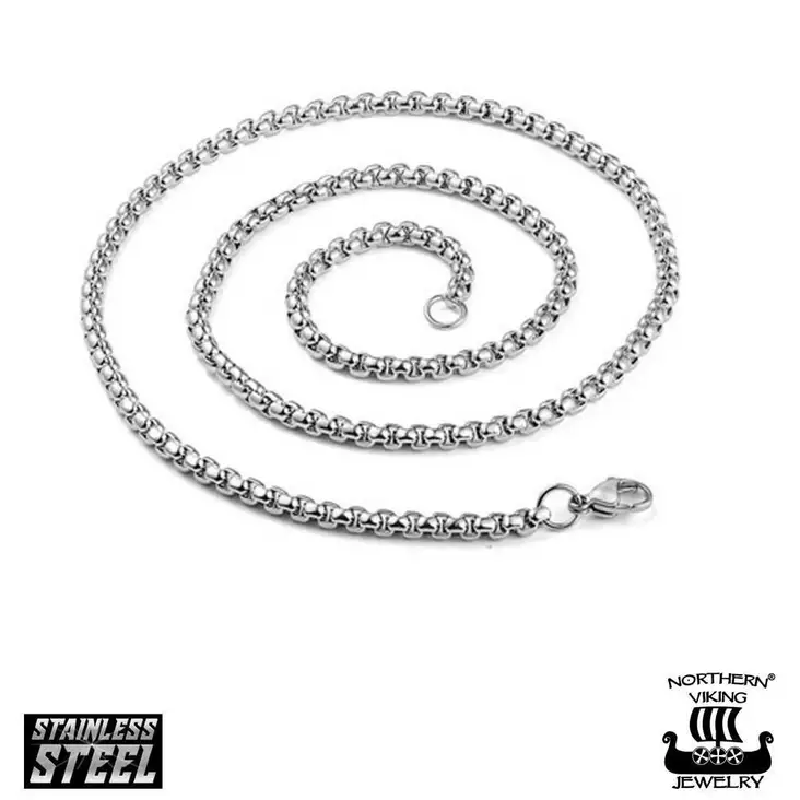 Northern Viking Jewelry Rolo Link kaulaketju NVJKE004 - Teräskorut - NVJKE004-45cm - 1