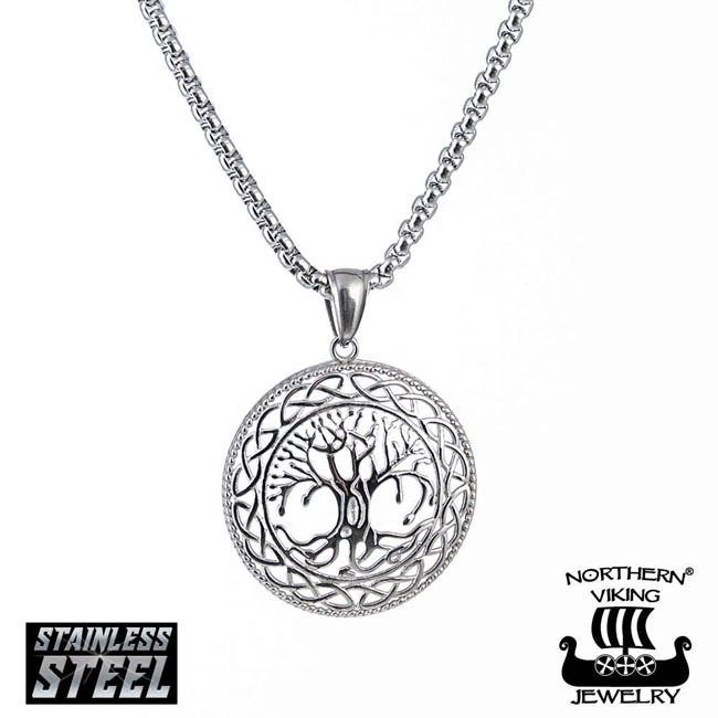 Northern Viking Jewelry Shiny Steel Tree Of Life kaulakoru NVJRS022 - Teräskorut - NVJRS022 - 1