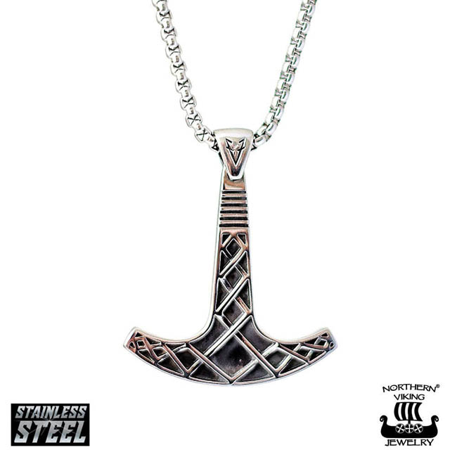 Northern Viking Jewelry Ukonvasara Kaulakoru NVJRS049 - Teräskorut - NVJRS049-55cm - 1