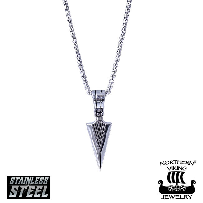 Northern Viking Jewelry Viking Spear Kaulakoru NVJRS007 - Teräskorut - NVJRS007-55cm - 1