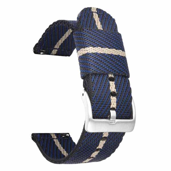 Sisu kangasranneke sininen vaalea raita - Kellon rannekkeet - KA15-7-18mm - 1