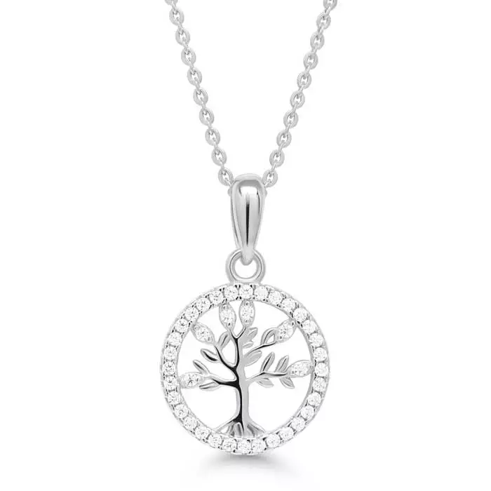 Hopeariipus elämänpuu - Hopeakorut - BOL-N1965Z-40-45cm - 1