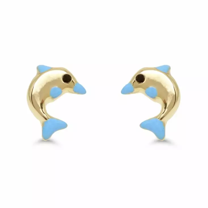 Korvakorut Sininen Delfiini Kulta 172441sin - Kultakorut - 172441sin - 1