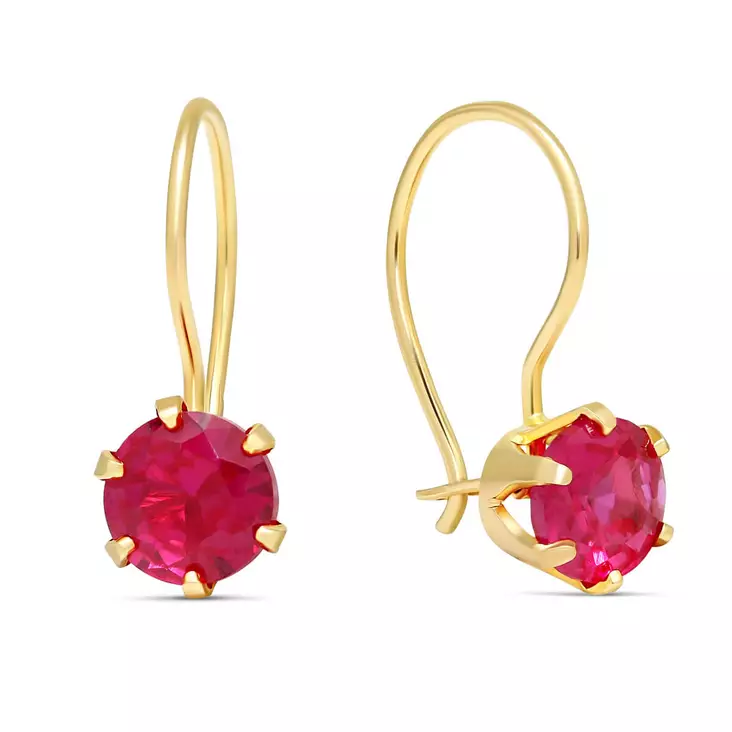 Roikkuvat kultakorvakorut punainen zirkonia 23-1042pun - Kultakorut - 23-1042PUN - 1