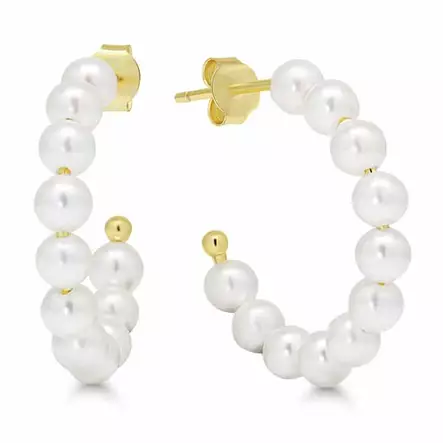 Kullatut helmikorvarenkaat E-20839GP - Helmikorut - E-20839GP - 1