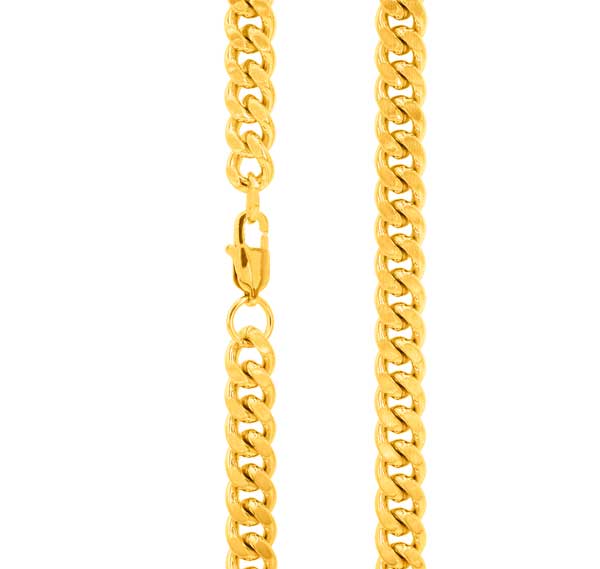 Miesten kullattu panssariketju teräs 8 mm - Teräskorut - HMT8-50GP - 1