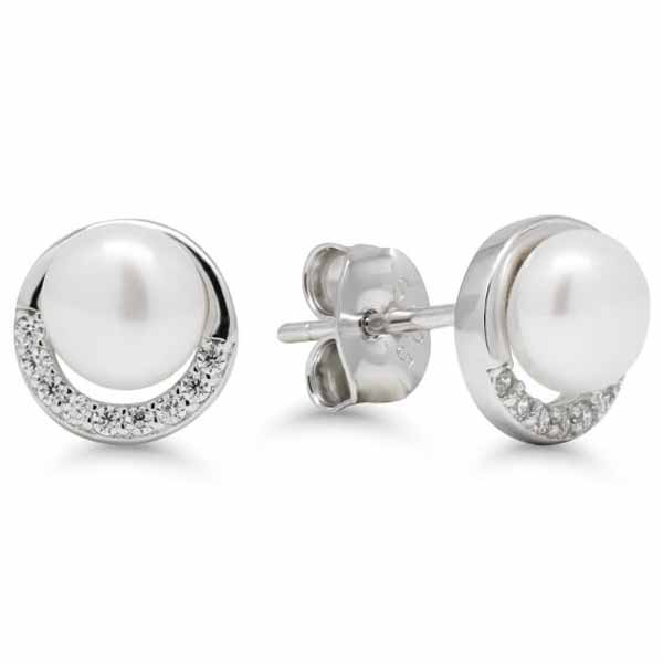 Korutuote Hopeiset Helmikorvakorut Zirkoneilla E-0393ZP - Hopeakorut - E-0393ZP - 1