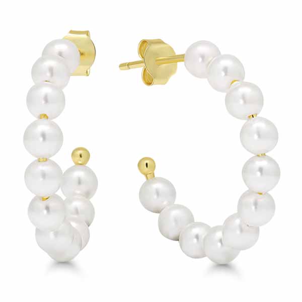 Kullatut helmikorvarenkaat E-20839GP - Helmikorut - E-20839GP - 1