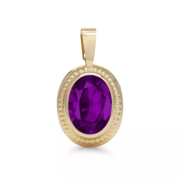 Korutuote Kultainen Ovaali Riipus Violetti 26-1013amet - Kultakorut - 26-1013amet - 1