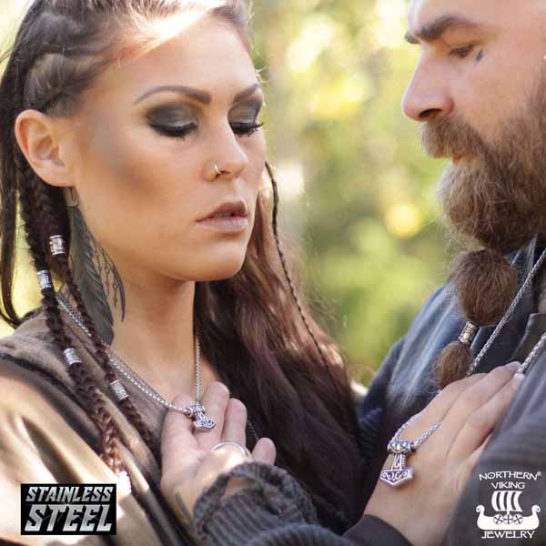 Northern Viking Jewelry Viking Lovers - Teräskorut - NVJRS034-SET - 1