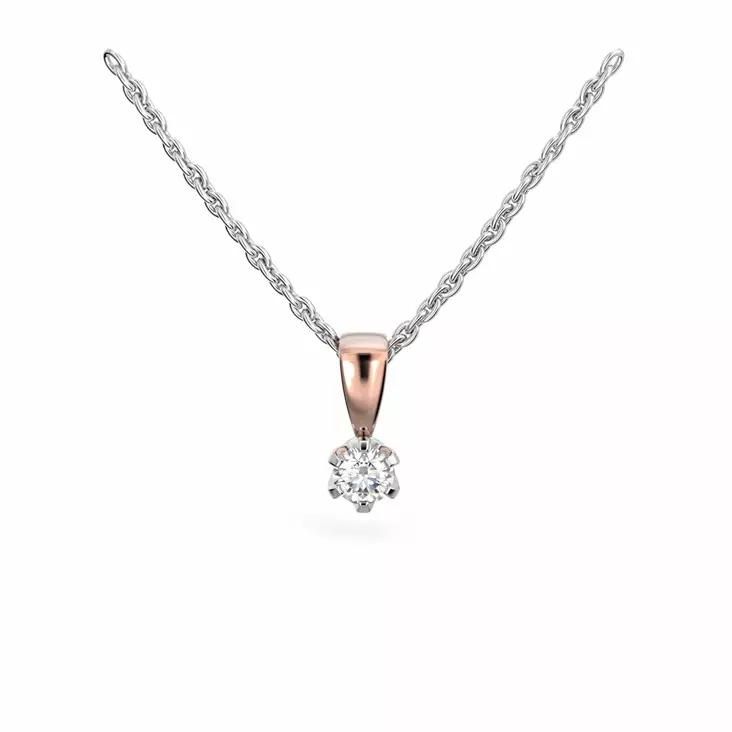 Festive Timanttiriipus Classic 0,10 ct Punakulta 14K - Timanttikorut - 14-129-010R-PV - 1