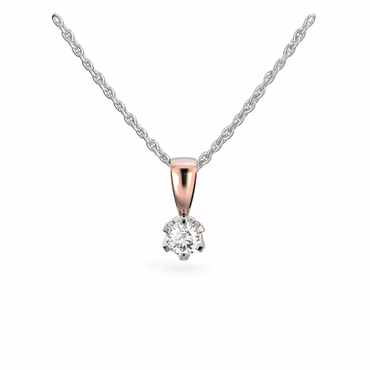 Festive Timanttiriipus Classic 0,15 ct Punakulta 14K - Timanttikorut - 14-129-015R-PV - 1