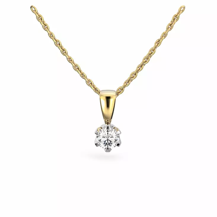 Festive Timanttiriipus Classic 0,20 ct Keltakulta 14K - Timanttikorut - 14-129-020R-KV - 1