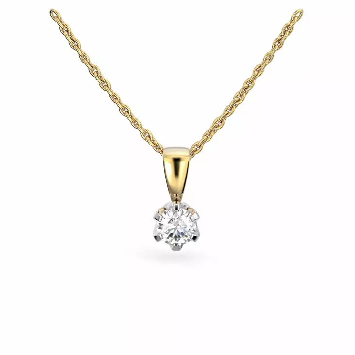Festive Timanttiriipus Classic 0,25 ct Keltakulta 14K - Timanttikorut - 14-129-025R-KV - 1