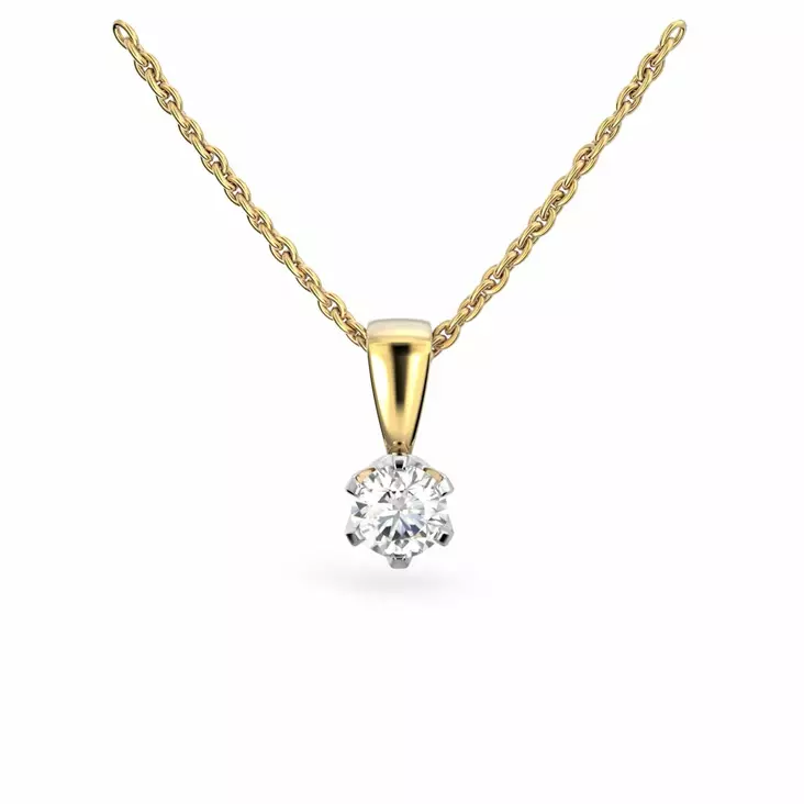 Festive Timanttiriipus Classic 0,30 ct Keltakulta 14K - Timanttikorut - 14-129-030R-KV - 1